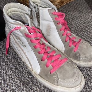 White golden goose high tops